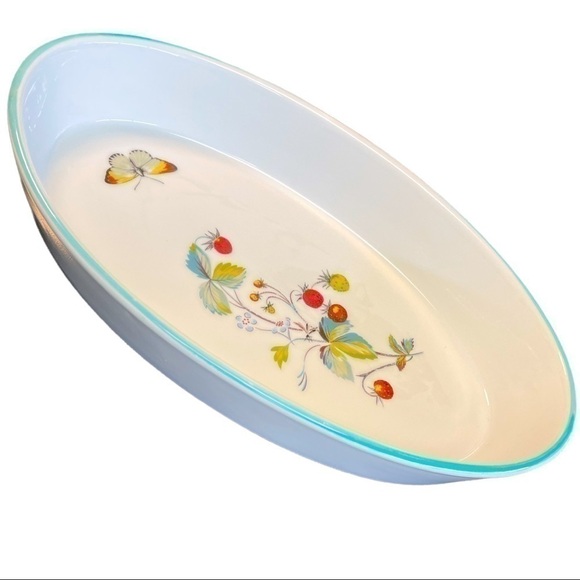 🔥ROYAL Worcester Flameproof Porcelain Oval Dish, Strawberry Design, EUC - Picture 4 of 7